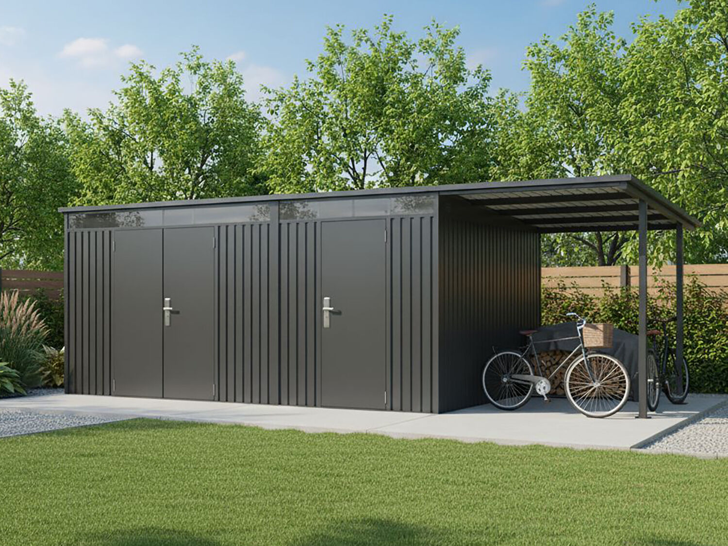 20% Rabatt ✓ 6 × 3 m | 2-Raum Metall Gerätehaus Skylight Duo Plus 18,10 m | 2 Raum | Schleppdach Unkategorisiert online kaufen 20% Rabatt ✓ 6 × 3 m | 2-Raum Metall Gerätehaus Skylight Duo Plus 18,10 m | 2 Raum | Schleppdach Unkategorisiert online kaufen