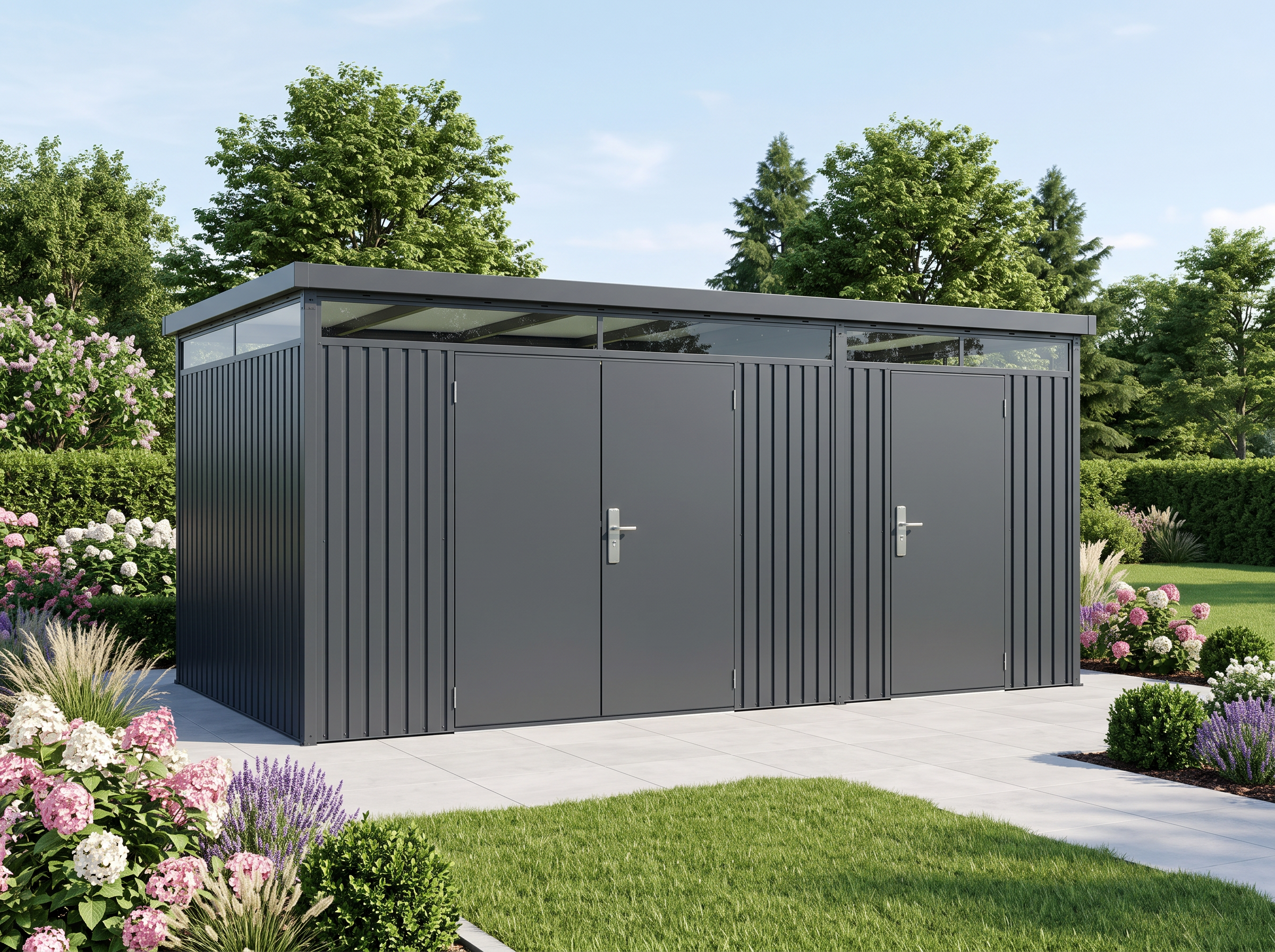 23% Rabatt ✓ StarLine Metall Gerätehaus Solidum 2-Raum 13,65 m² | 2 Raum Unkategorisiert online kaufen 23% Rabatt ✓ StarLine Metall Gerätehaus Solidum 2-Raum 13,65 m² | 2 Raum Unkategorisiert online kaufen