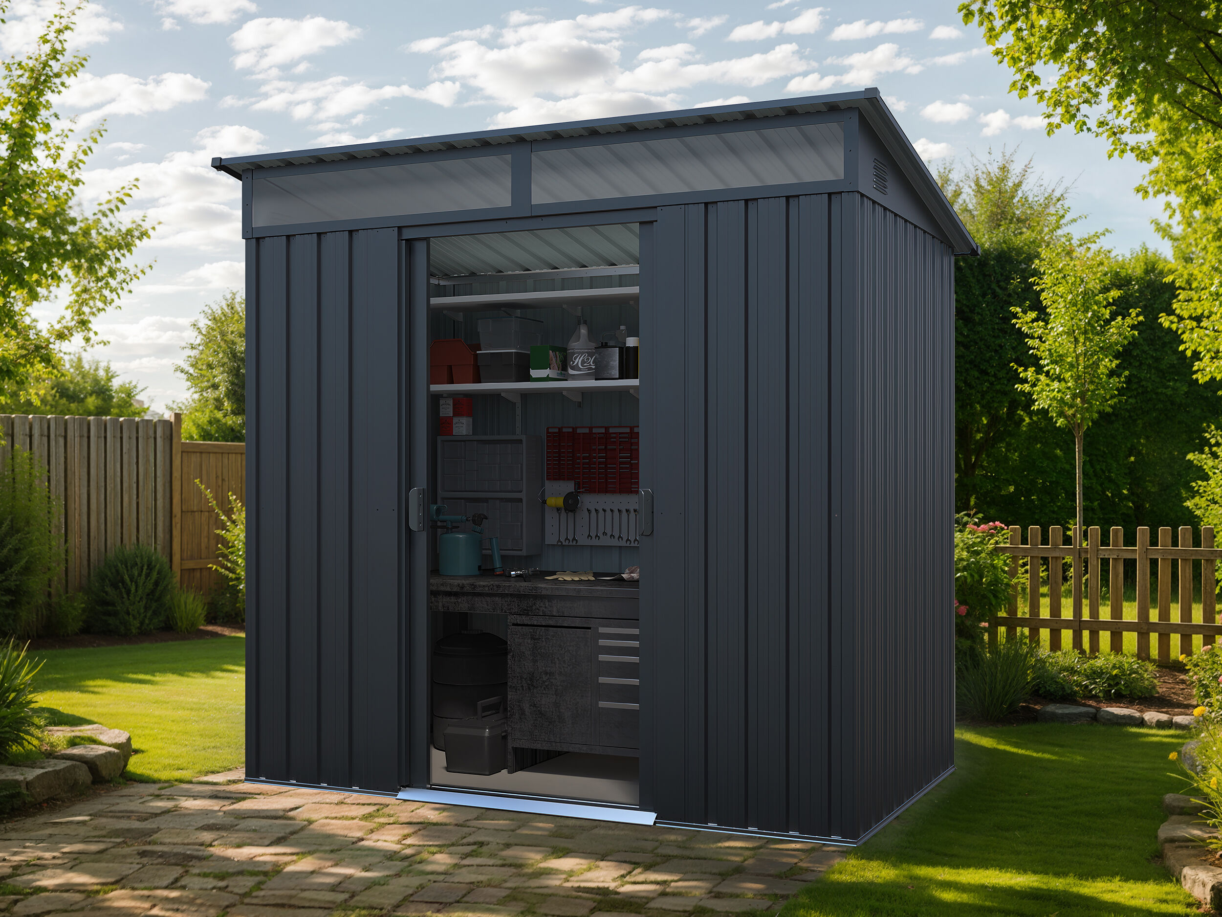 27% Rabatt ✓ 2 × 1 m | Metall Gerätehaus Lübeck 2,00 m² | Pultdach Unkategorisiert online kaufen 27% Rabatt ✓ 2 × 1 m | Metall Gerätehaus Lübeck 2,00 m² | Pultdach Unkategorisiert online kaufen