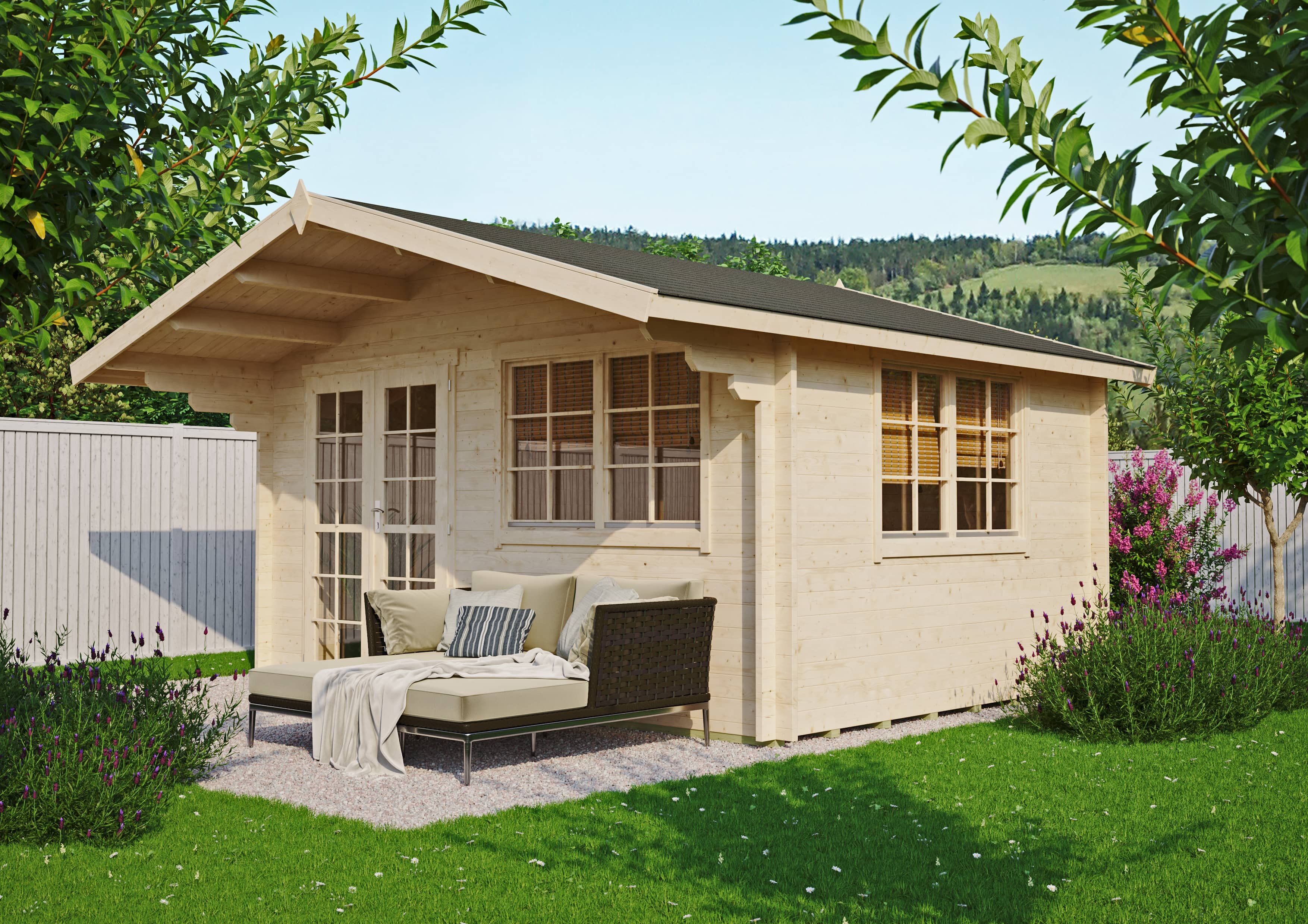 47% Rabatt ✓ 4 × 3 m | Holzgartenhaus Carl 40 B / natur | isoliert | Satteldach Unkategorisiert Produktbild
