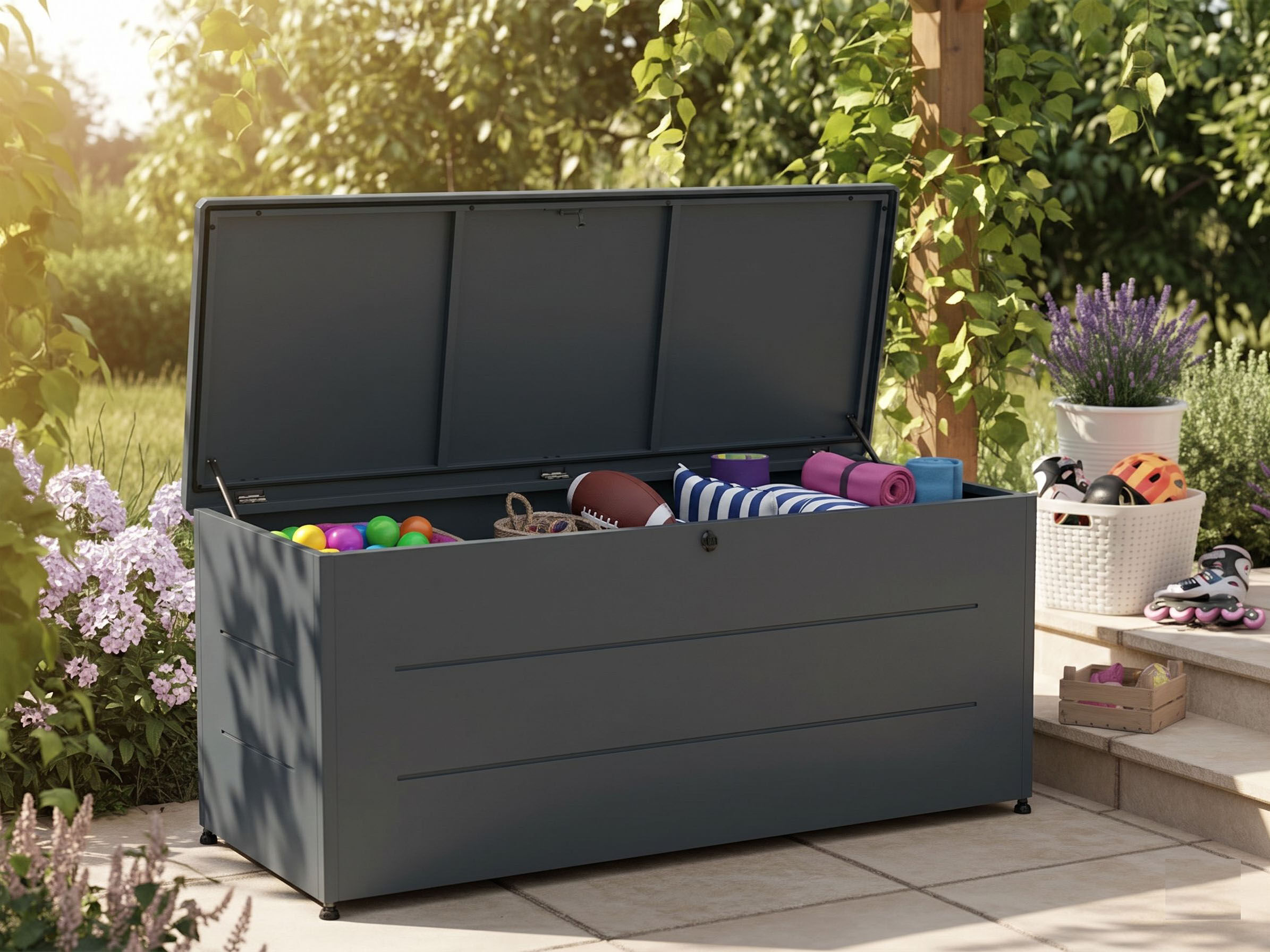 50% Rabatt ✓ StarLine Metall Gartenbox Größe XL Farbe Anthrazit Unkategorisiert Produktbild