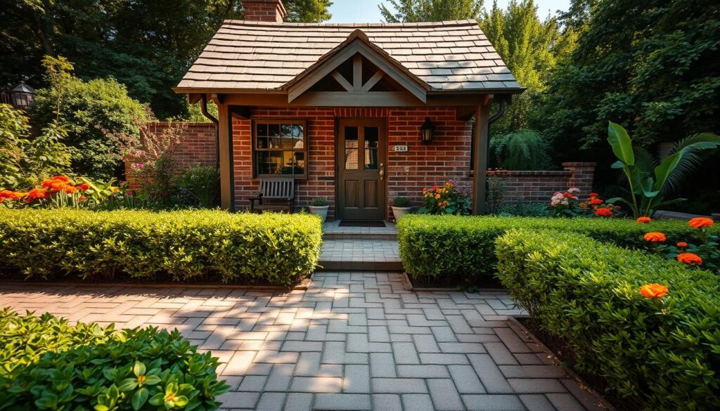 Pflastersteine als Fundament für Gartenhaus