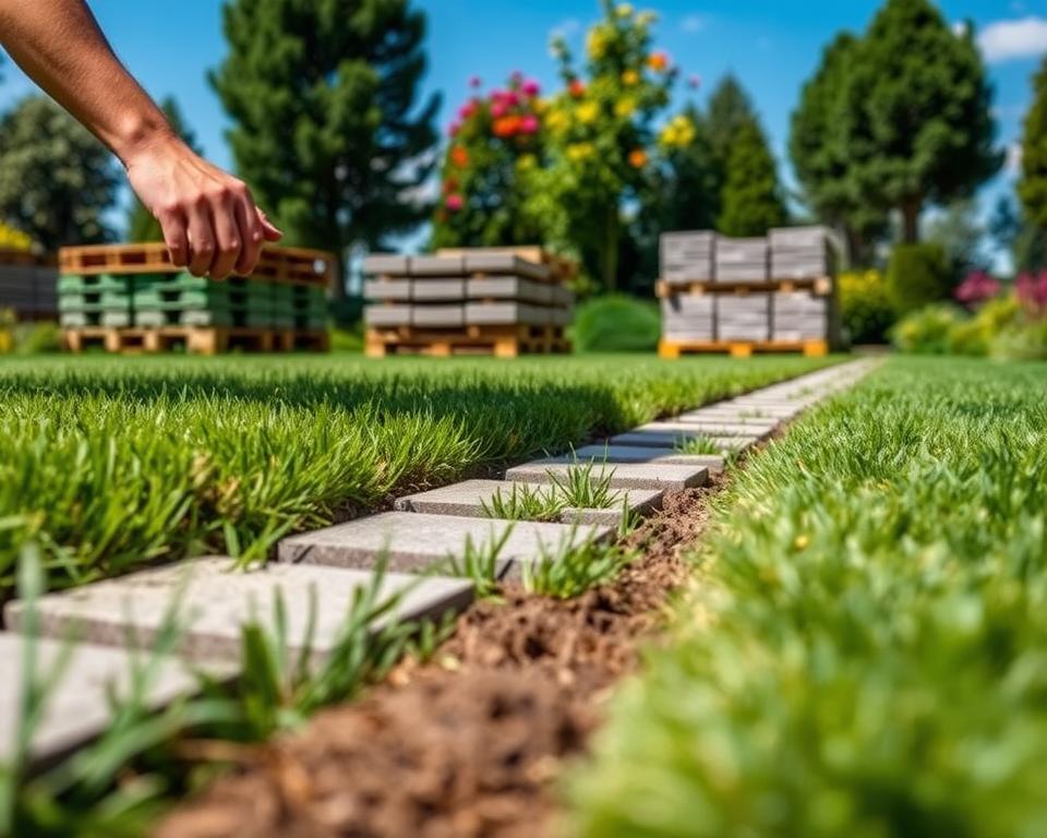 Betonverlegung Rasenkantensteine