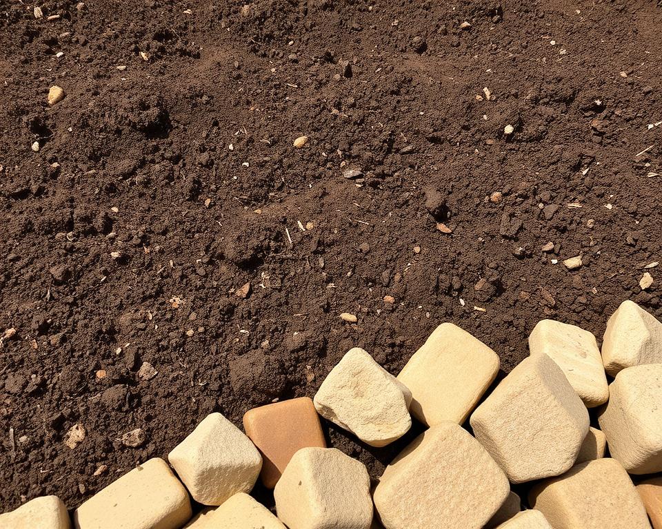Bodenvorbereitung für Pflanzsteine