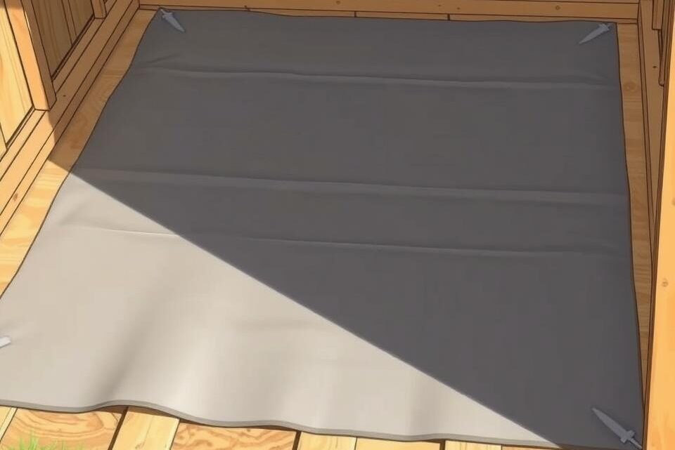 Feuchtigkeitssperre für den Boden des Gartenhauses