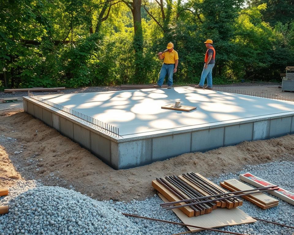 Fundament Gartenhaus Bau