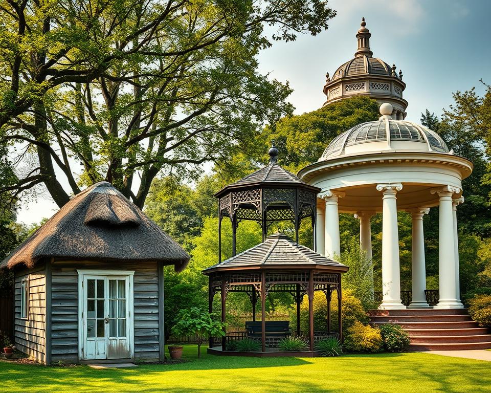 Historische Entwicklung Gartenhaus Gartenlaube Pavillon