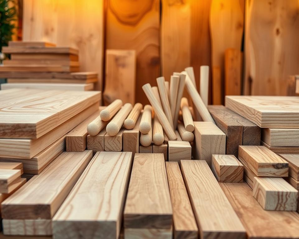 Holz Materialien für Verkaufsstände