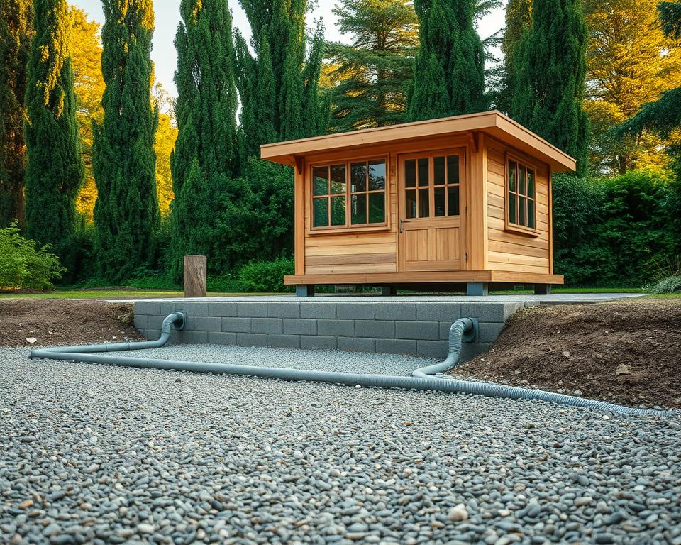 Stabilität Drainage Langlebigkeit Gartenhaus Fundament