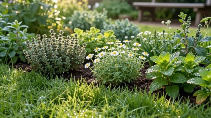 Trittfester Kräuterrasen