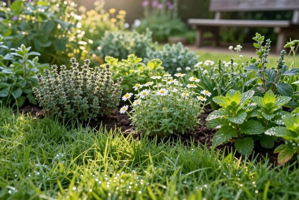 Trittfester Kräuterrasen