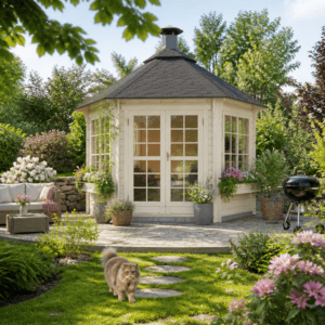 26% Rabatt ✓ 6-Eck Grillpavillon Hannes 9,0 m²