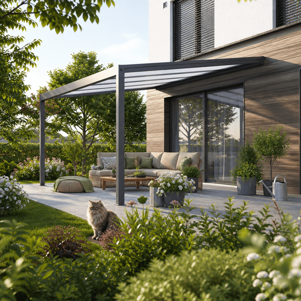 36% Rabatt ✓ 4 × 3 m | Alu Terrassenüberdachung PolyLine 430 x 300