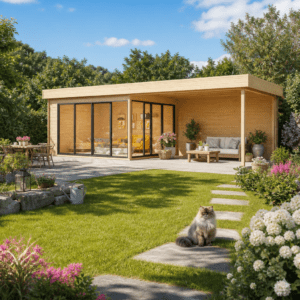 26% Rabatt ✓ 6 × 4 m | Holzgartenhaus Alu Concept 70 A mit Anbau | Glas-Schiebetüren | Flachdach Unkategorisiert online kaufen 26% Rabatt ✓ 6 × 4 m | Holzgartenhaus Alu Concept 70 A mit Anbau | Glas-Schiebetüren | Flachdach Unkategorisiert online kaufen