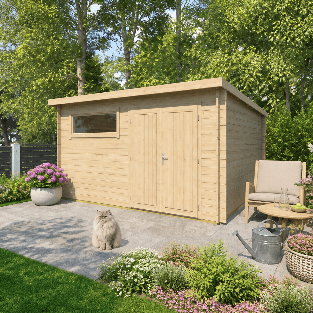 26% Rabatt ✓ 4 × 4 m | Holzgartenhaus Gent 28 G | Pultdach
