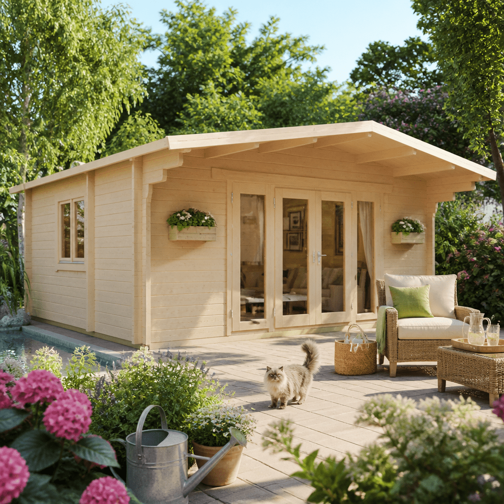 26% Rabatt ✓ 6 × 5 m | Holzgartenhaus Kim 70 I | isoliert | Satteldach