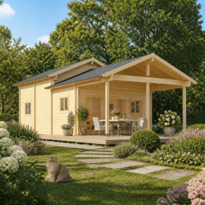 10% Rabatt ✓ 6 × 4 m | Holzgartenhaus Lake House 70 A | 2 Etagen | isoliert | Terrasse
