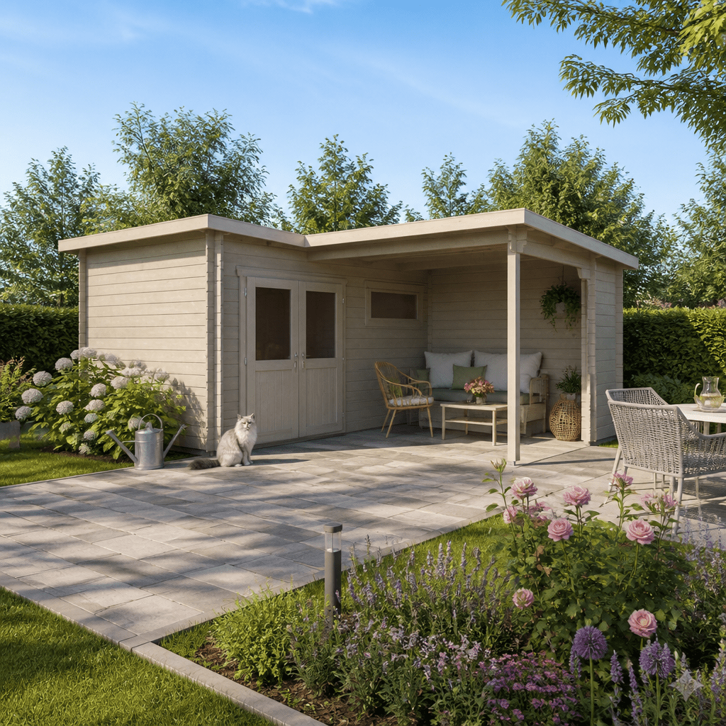 26% Rabatt ✓ 6 × 4 m | Holzgartenhaus Lola 28 | Pultdach