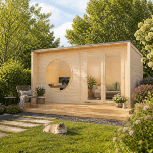 26% Rabatt ✓ 6 × 4 m | Holzgartenhaus Office Box Größe XL na | Glasfront | isoliert | Terrasse Unkategorisiert online kaufen