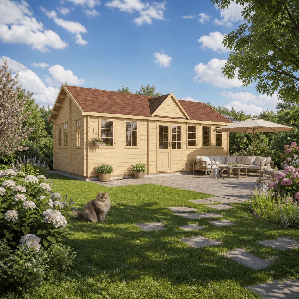 26% Rabatt ✓ 12 × 6 m | Holzgartenhaus Teehaus Bristol 44 | isoliert