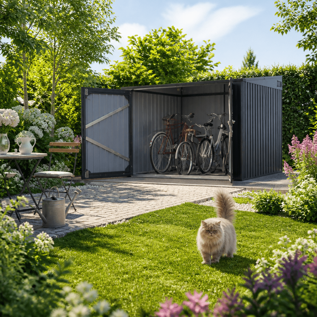 26% Rabatt ✓ Metall Fahrradgarage Pulti 3,69 m²