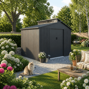 25% Rabatt ✓ 3 × 2 m | Metall Gerätehaus Viva 5,44 m² | Pultdach