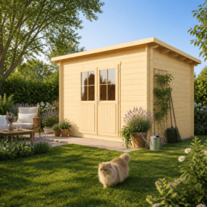 26% Rabatt ✓ 3 × 3 m | Pultdach Holzgartenhaus Ezra 4D natur