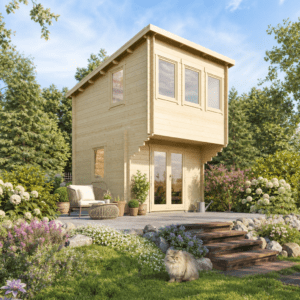 26% Rabatt ✓ 6 × 4 m | Pultdach Holzgartenhaus Marlene 44 | 2 Etagen | isoliert Unkategorisiert online kaufen