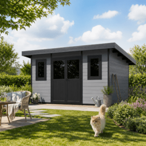 26% Rabatt ✓ 4 × 3 m | WPC Holzgartenhaus Duo Color 12 m² | isoliert