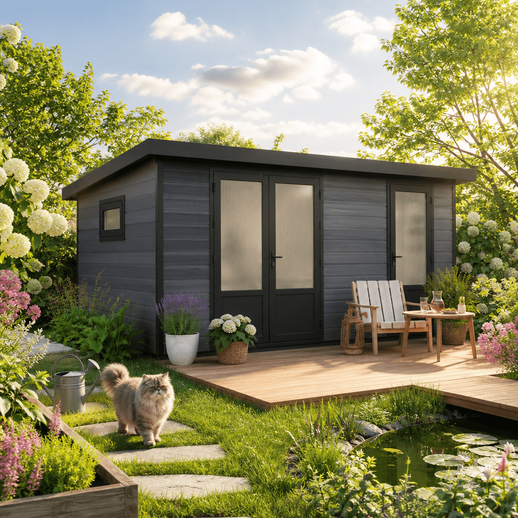 36% Rabatt ✓ 4 × 3 m | WPC Holzgartenhaus Style DeLuxe 2-Raum 12,24 m² | 2 Raum 36% Rabatt ✓ 4 × 3 m | WPC Holzgartenhaus Style DeLuxe 2-Raum 12,24 m² | 2 Raum