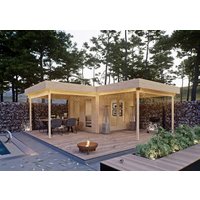 26% reduziert - Fjordholz Flachdach Holzgartenhaus Modell Holda 28 36m²