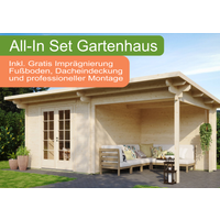 26% reduziert - All-In Holzgartenhaus mit Terrasse inkl. Montage (wahl