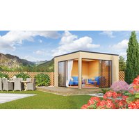 26% reduziert - Fjordholz Holzgartenhaus Modell Q-BIC Alu 44 B