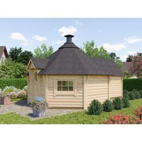 26% reduziert - Fjordholz Grillkota mit Anbau Modell Ida 17+4m²