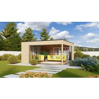 26% reduziert - Fjordholz Holzgartenhaus Modell Q-BIC Alu 70 F