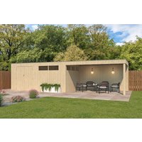 26% reduziert - Holzgartenhaus Modell QBV3-Line 14,90 m² + 400 cm Anba