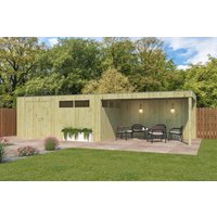 26% reduziert - Holzgartenhaus Modell QBV3-Line 14,90 m² + 400 cm Anba