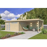 26% reduziert - Flachdach Holzgartenhaus Modell Nelo 44 C mit 400 cm A