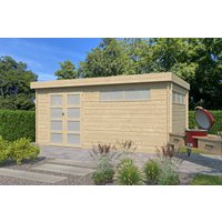 26% reduziert - Flachdach Holzgartenhaus Modell Nelo 44 D