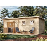 26% reduziert - Fjordholz Pultdach Holzgartenhaus Modell Ezra 6D 12m²