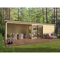 26% reduziert - Fjordholz Holzgartenhaus Modell Amrum-4 mit Anbau
