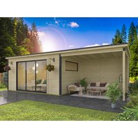 26% reduziert - Fjordholz Holzgartenhaus Modell Poel-3 mit Anbau