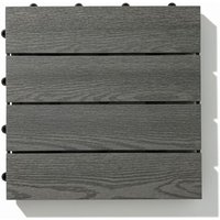 29% reduziert - WPC Terrassenfliese Holzoptik Anthrazit Set 1 m² 1m²