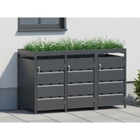 26% reduziert - StarLine 3er Mülltonnenbox Stabilo mit Pflanzdach 2m²