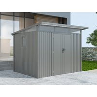 35% reduziert - Metall Gerätehaus Modell Skylight 5,80 m² Alu Grau 6m²
