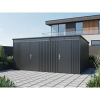 20% reduziert - 2-Raum Metall Gerätehaus Skylight Duo 12,96 m² 12m²