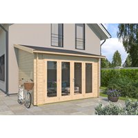 26% reduziert - Holzgartenhaus Modell Anbau Lounge 44 A 15m²